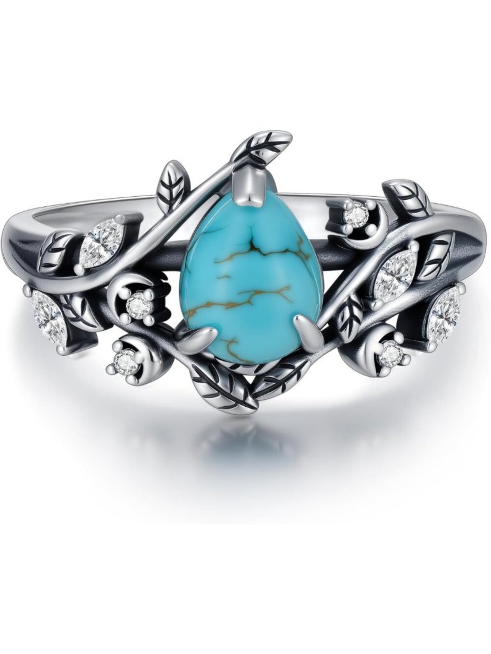 Boho Turquoise 925 Sterling Silver Ring | Women's Western Eternity Jewelry Gift